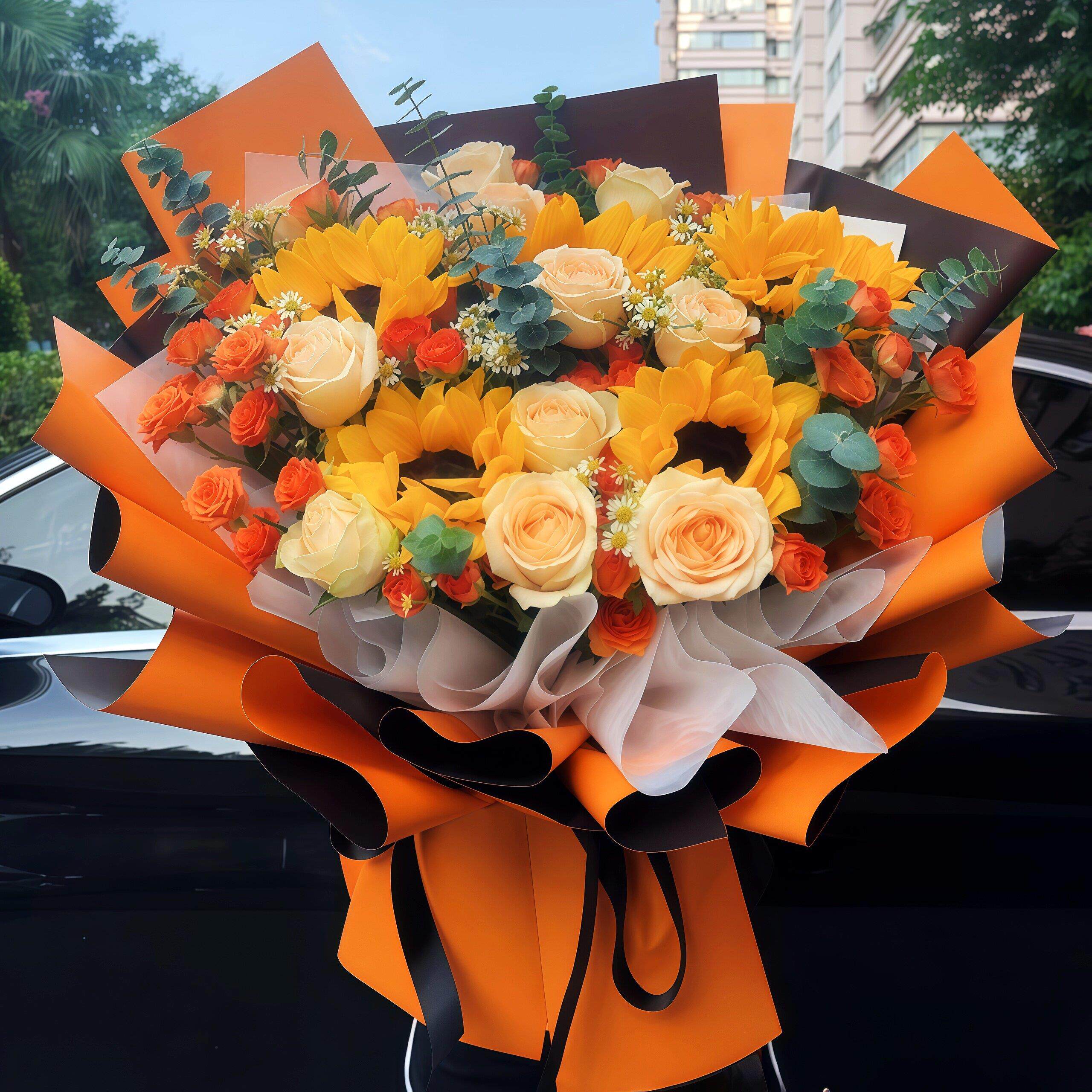 全国鲜花束同城速递向日葵玫瑰生日配送深圳广州杭州天津上海北京