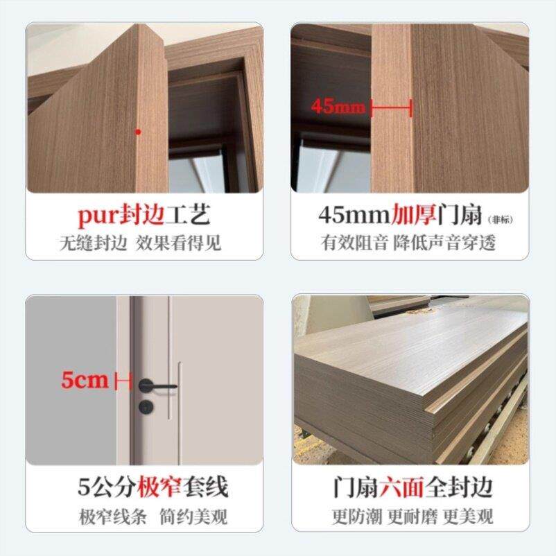 包邮包安装白色卧室门实木覆合实木烤漆碳晶门室内卧室门木门免漆