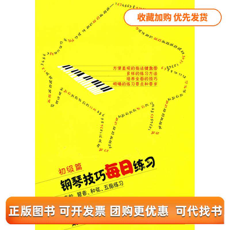【正版书包邮】钢琴技巧每日练习初级篇常桦朱迪人民音乐出版社
