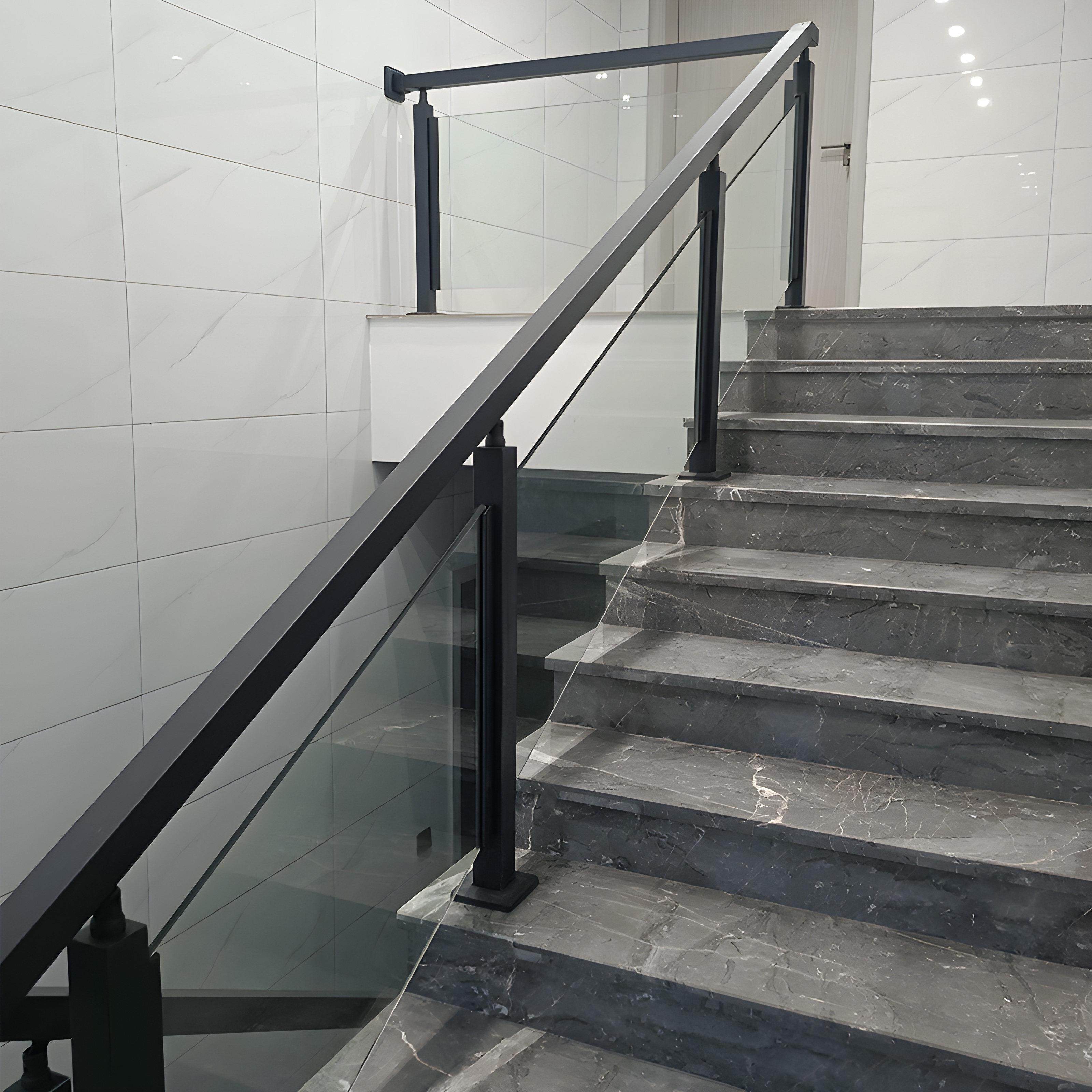 钢化玻璃楼梯扶手护栏不锈钢栏杆自装农村自建房室内家用阳台护栏