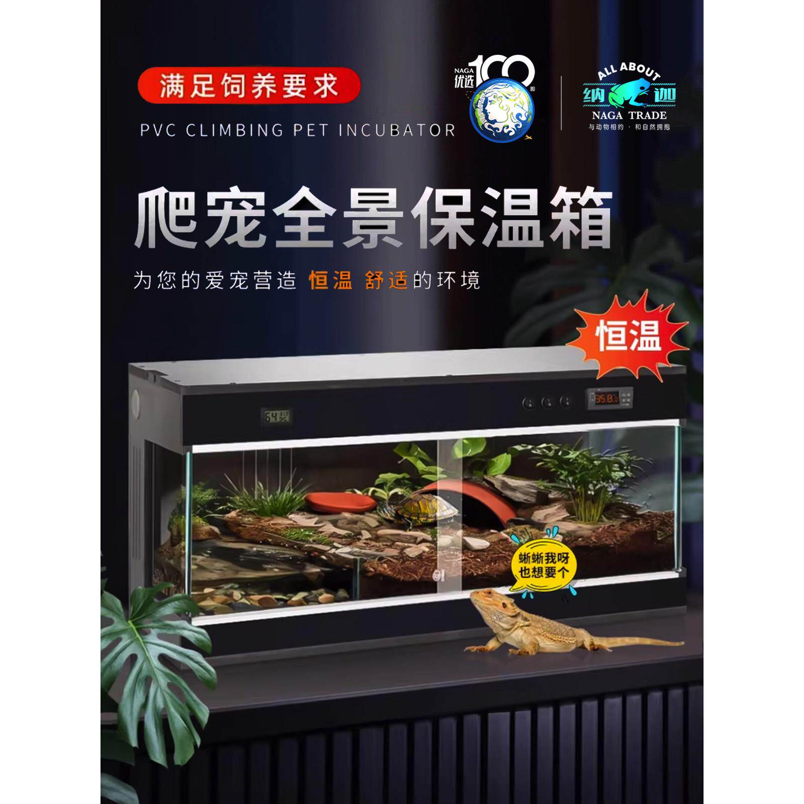 爬行动物宠物Pvc绝缘繁殖箱角蛙蜥蜴壁虎蛇龟鬃狮爬行动物箱景观