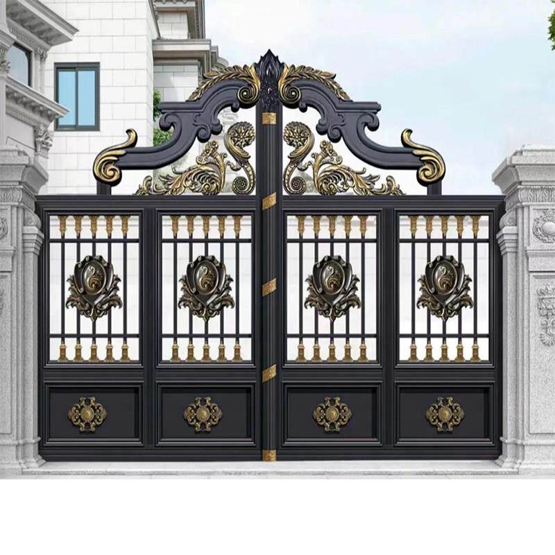 铝艺庭院大门别墅铝合金单双开门户外院子大门农村自建房大门定制