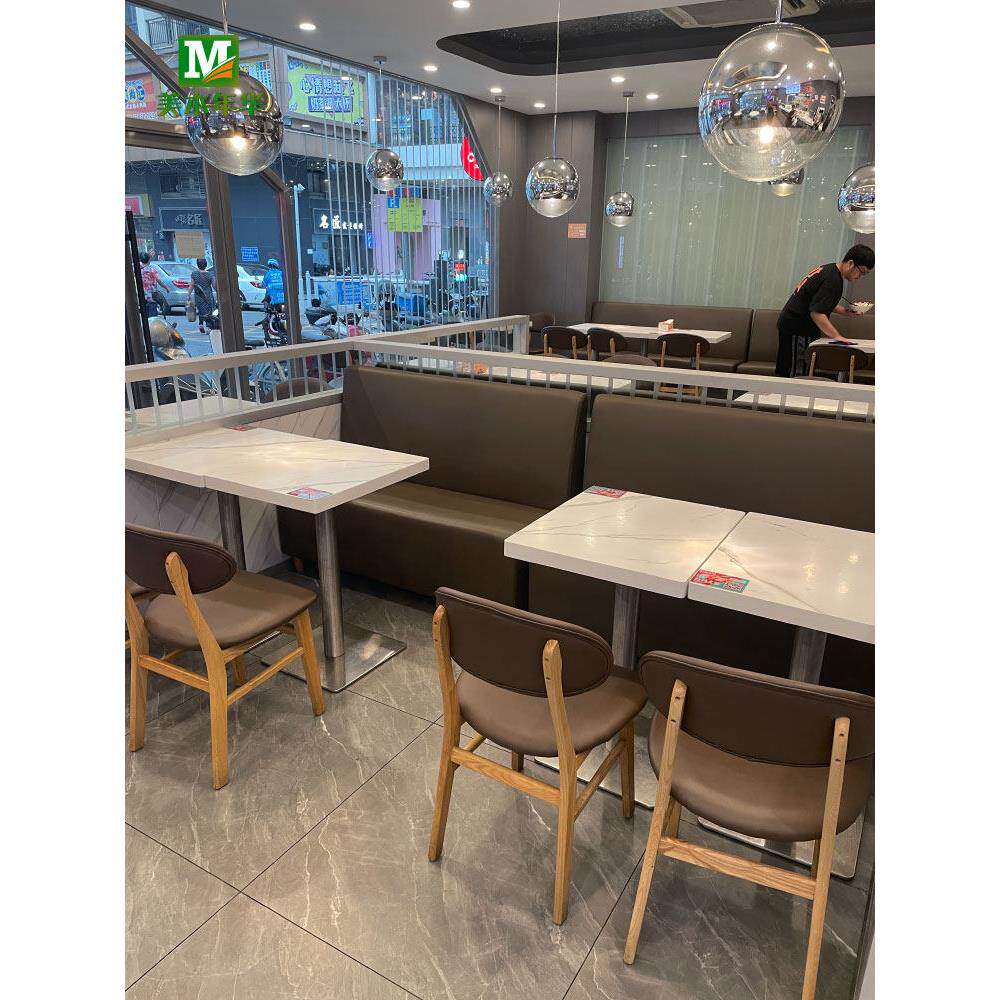 叉烧店茶餐厅卡座沙发定制餐厅饭店连锁餐饮烧烤火锅实木桌椅组合