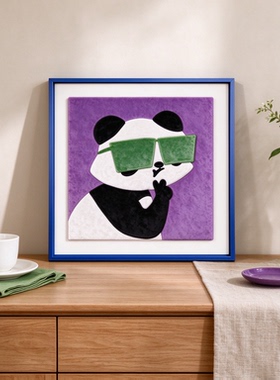 《哦耶》ins风潮酷熊猫装饰画布艺立体画电竞房卧室床头潮流挂画