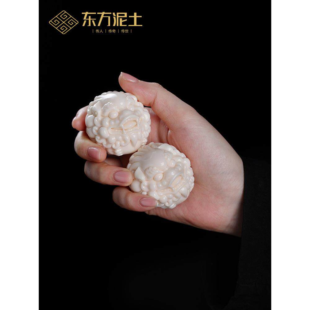 东方陶土万事如意实心皮绣男士减压把柄饰品