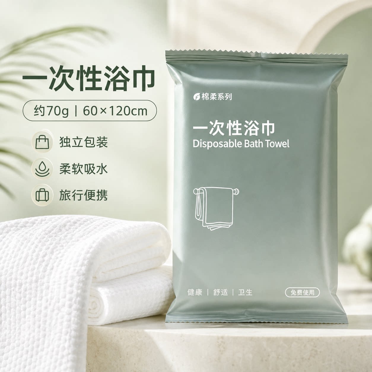 一次性浴巾便携毛巾酒店民宿专用柔软亲肤独立包装出差旅行洗脸巾