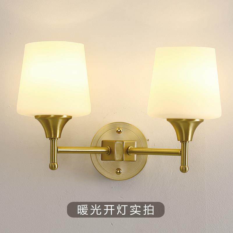 全铜壁灯床头现代简约北欧卧室轻奢客厅电视背景墙过道楼梯灯led
