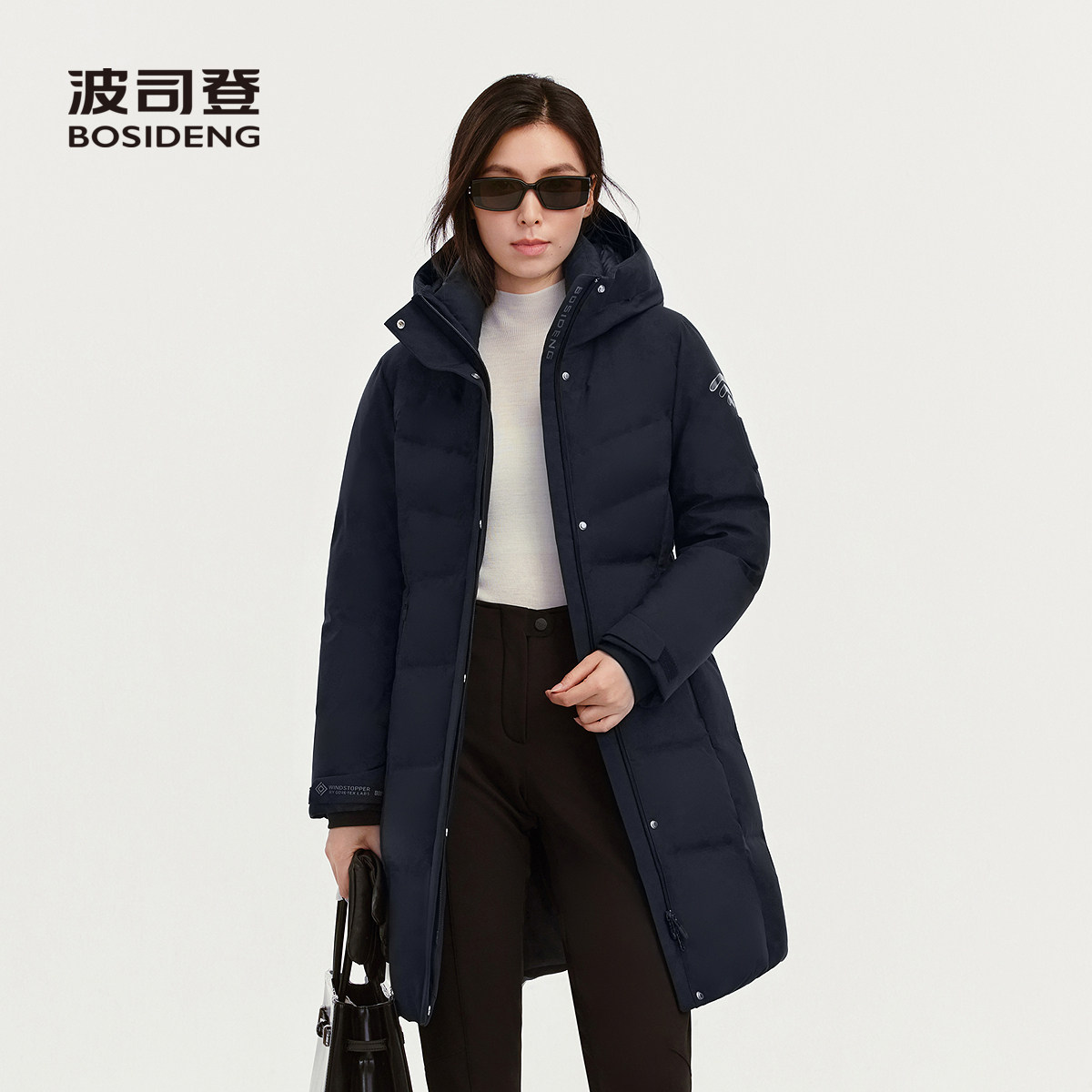 波司登轻奢连帽鹅绒保暖女羽绒服