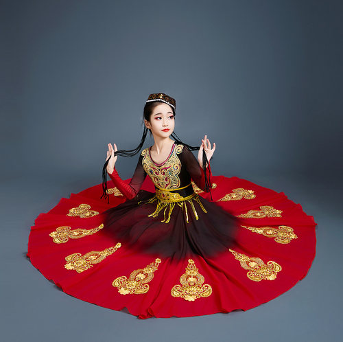 2026新款新疆舞蹈演出服儿童维吾尔族服饰女童维族服装古丽新疆舞