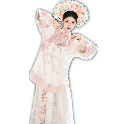 2026新款清汉女晚清汉服格格服古装氅衣旗装马面裙套装清朝晋商少