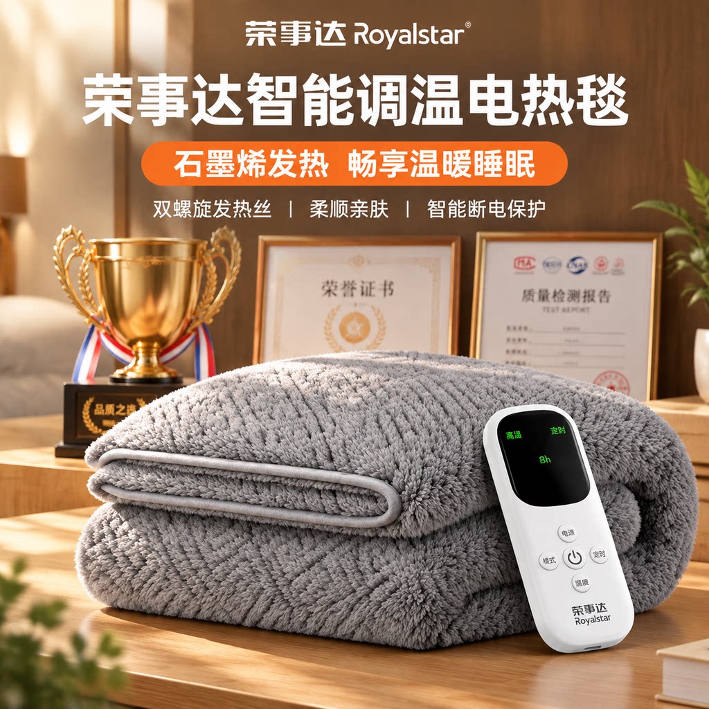 荣事达双人双控宿舍电热毯新款