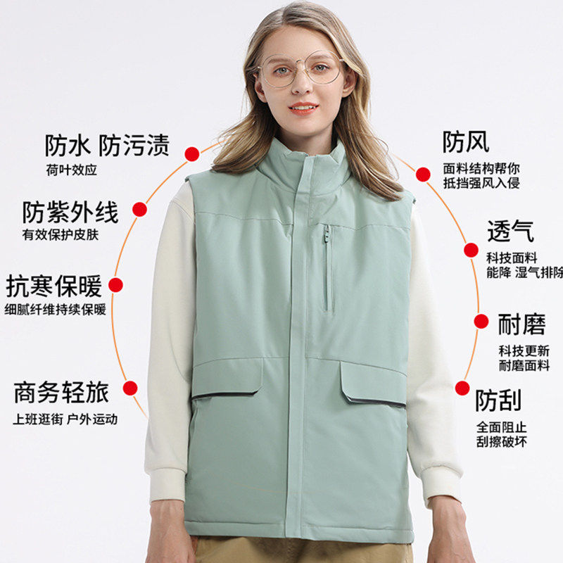 秋冬季羽绒棉马甲工作服定制印logo户外运动团体马夹背心加厚订制