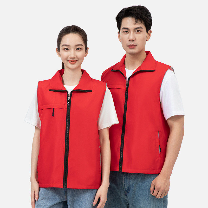 便利店工作服零食超市收银马甲定制印logo导购服务员多口袋背心