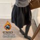 孕妇半身裙灰色加绒毛呢花苞秋冬季 外穿小个子A字孕妇短裙伞中裙