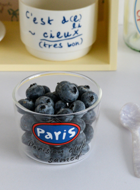 韩国ins同款法式复古paris冰镇饮品玻璃杯冰淇淋燕麦酸奶碗水果杯