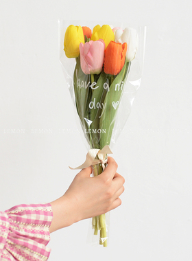 郁金香仿真花ins韩风拍摄拍照道具白色高档绢花假花手拿花束摆件