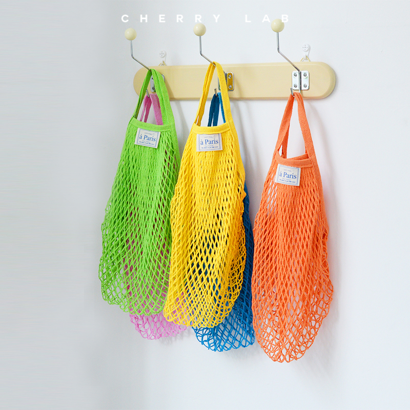 手提购物袋手工编织镂空肩背网兜