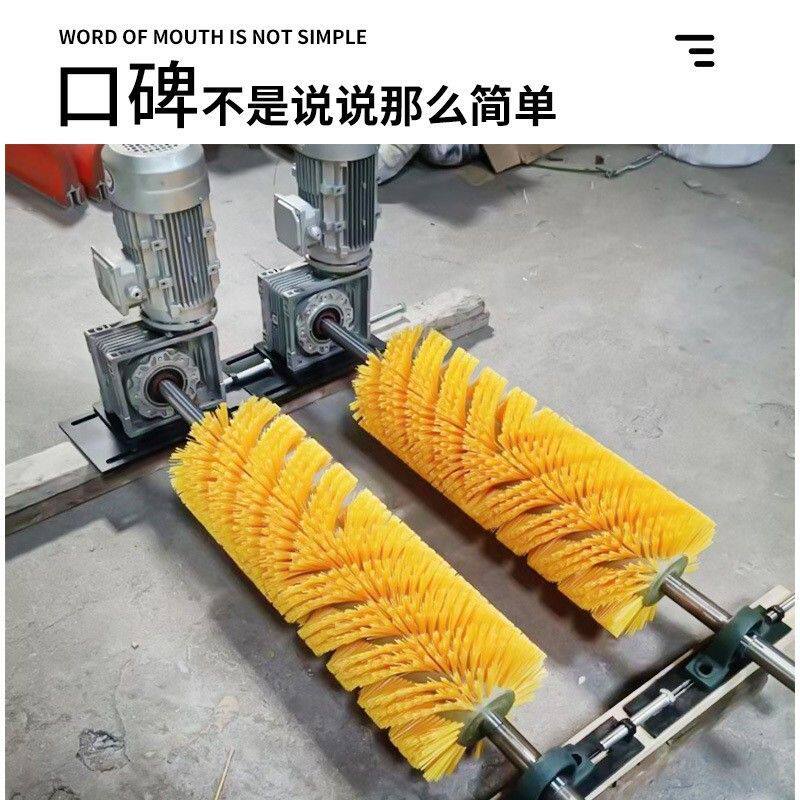 皮带防爆滚筒毛刷辊耐磨尼龙丝聚氨酯除尘输送带电动清扫器可订制