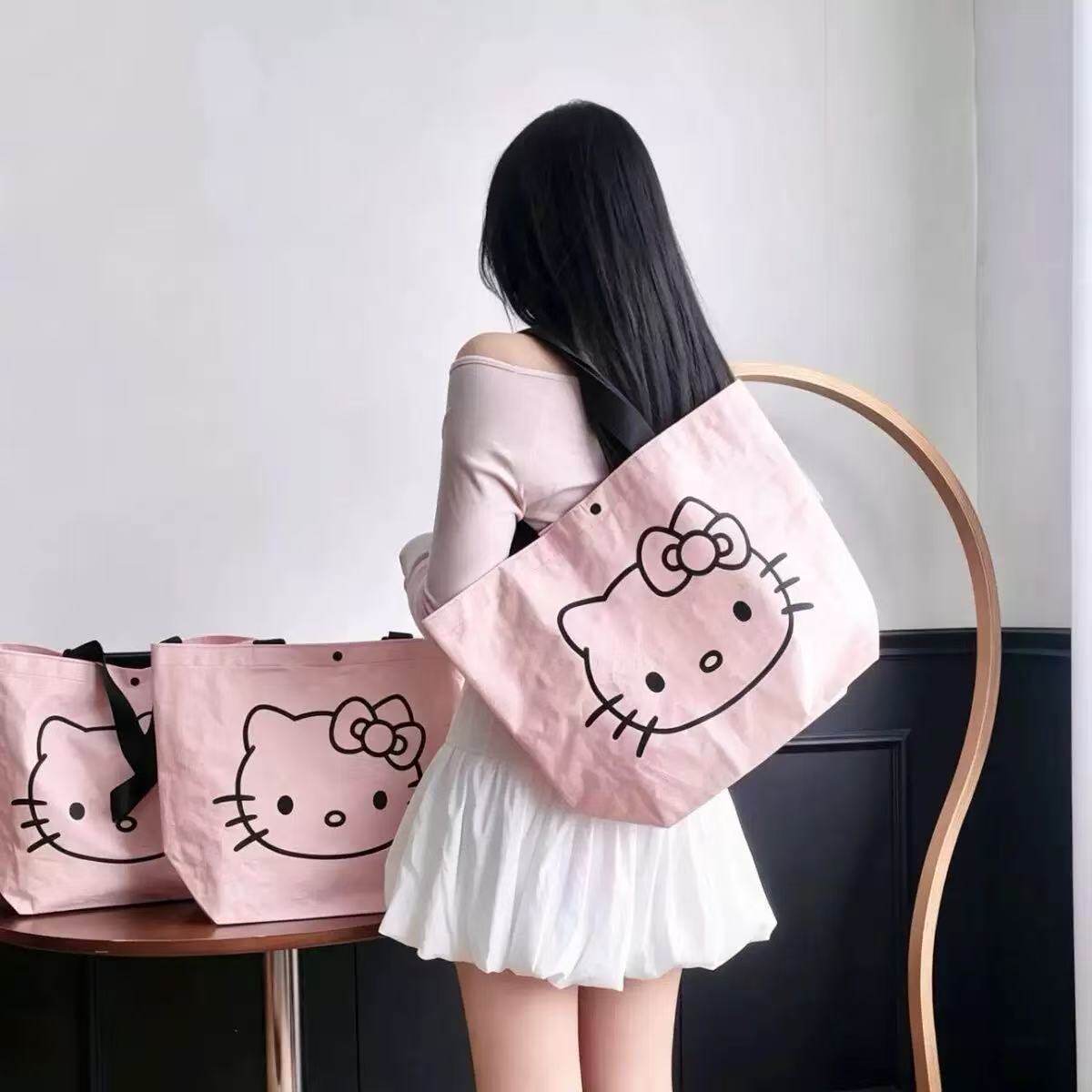 hellokitty包大容量卡通单肩手提包出差旅行包通勤托特包化妆包