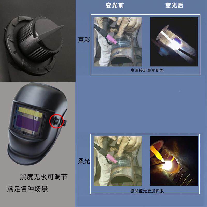 泰弧弗达全自防护动变YCS2光焊帽双层液晶智能电焊面罩氩新型焊工