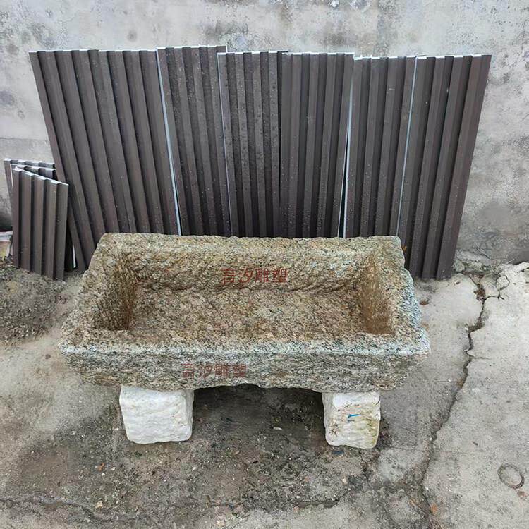 老旧石槽花岗方缸岩猪槽鱼老物件洗手盆洗手池长形SNL槽水室内外