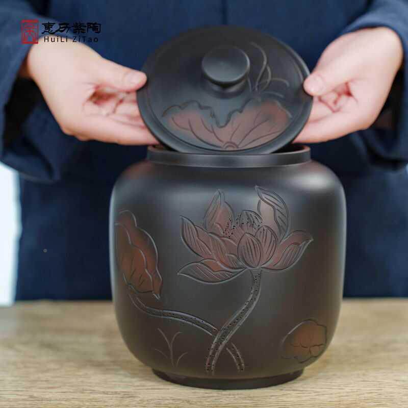 茶叶罐陶瓷家罐用洱QIU密封罐防潮长期储存普茶品散茶高档精茶具