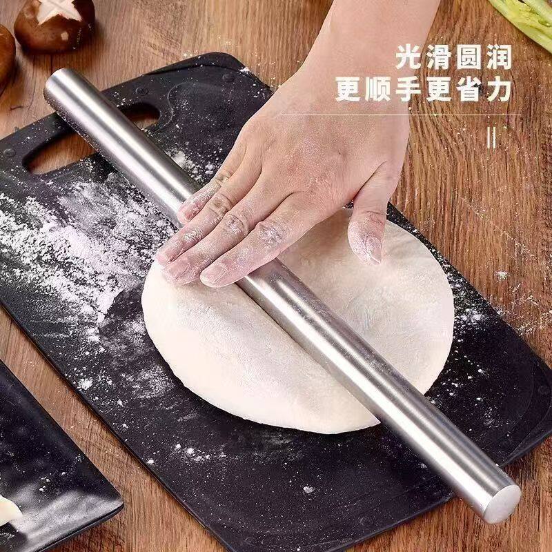 304不锈钢擀面杖高档家用特大号加粗擀面棍擀饺子皮神器厨房好物