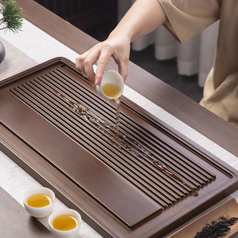 正品天然茶盘实木一体茶台带出水口茶盘茶托盘中式茶具一整套茶海