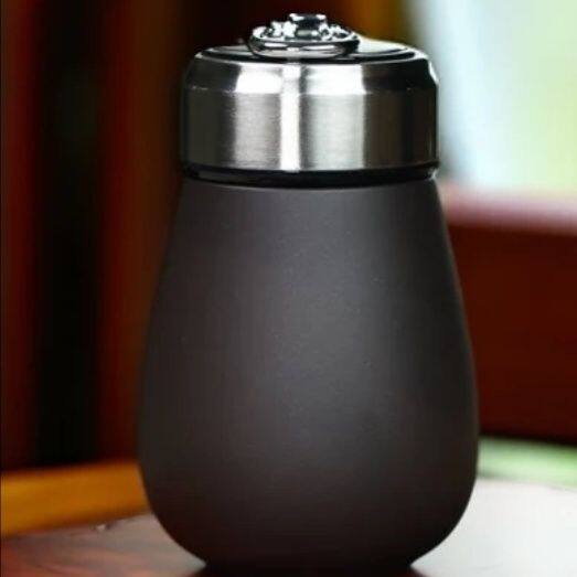 宜兴紫砂旅行杯盖杯主人杯茶壶水杯变色荷花大容量保温养生约380C