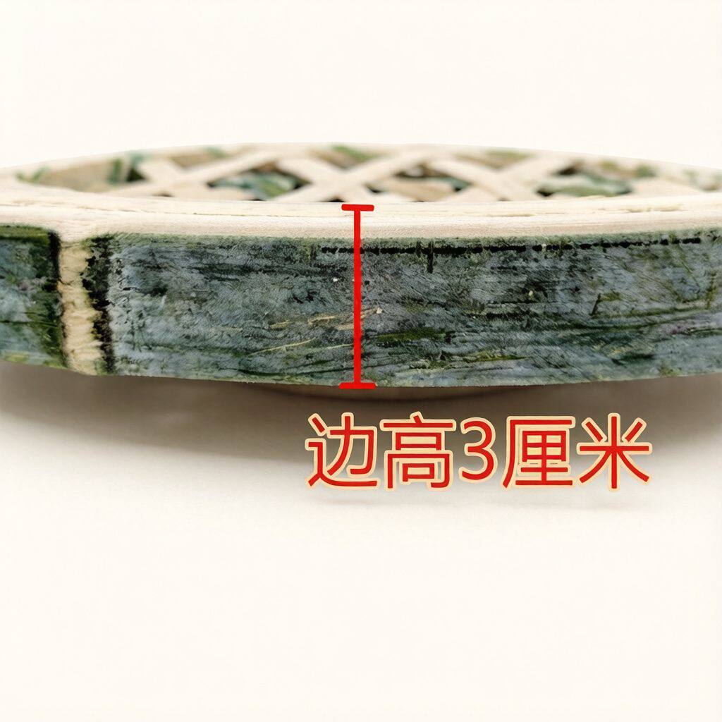 竹编簸箕竹制品农家晾晒无孔筛子幼儿园家用装饰绘画编织竹筛圆形