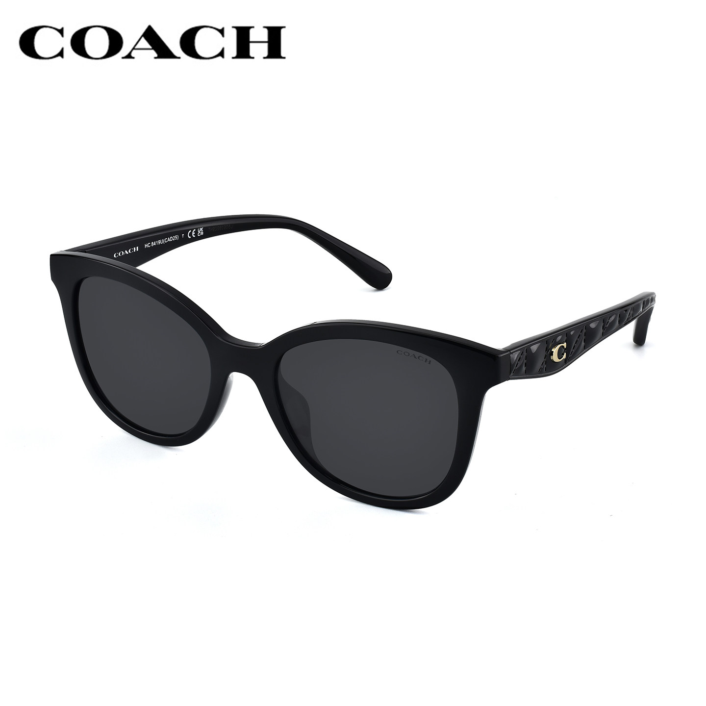 【自营】COACH蔻驰墨镜女时尚蝶形高级感太阳镜酷黑防晒镜0HC8419