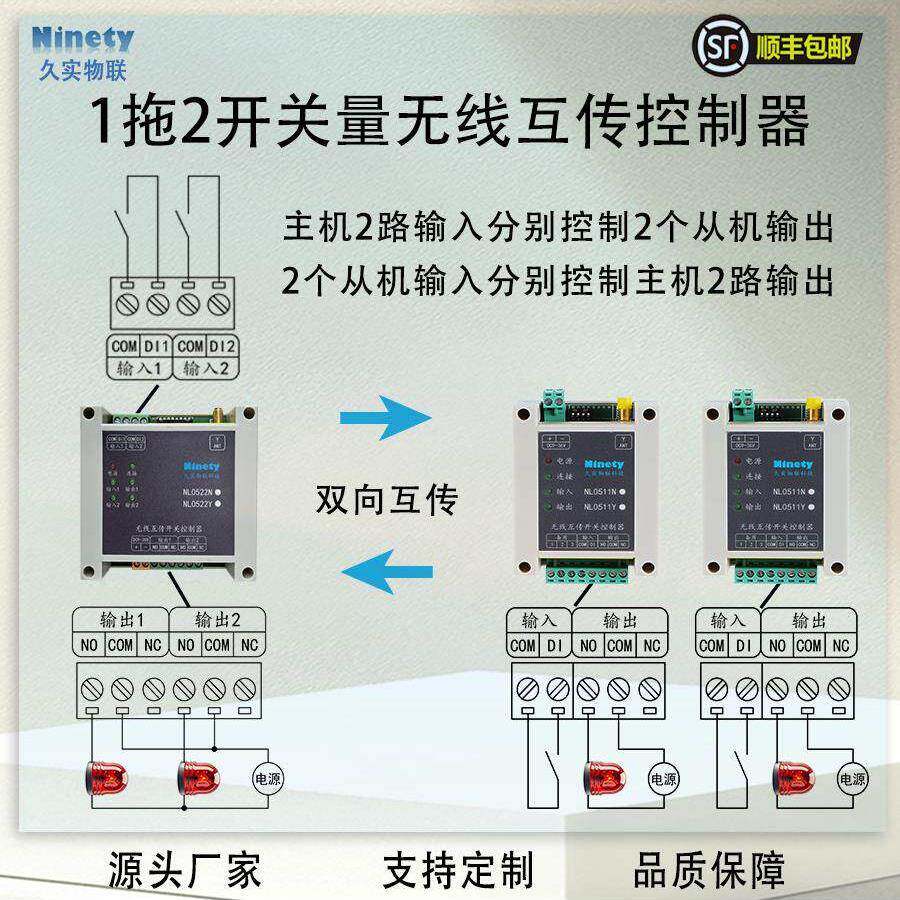 一控二开关量传输模块继电器浮球开关远程io遥控器无线水位控制器
