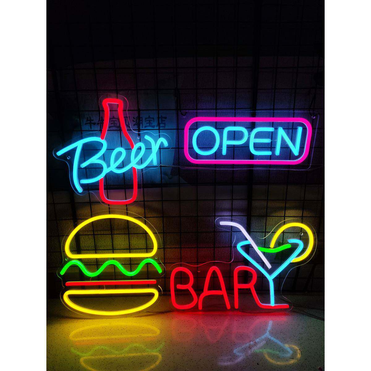 led霓虹灯创意挂墙装饰酒吧商店氛围灯ins卧室直播房间挂灯布置灯