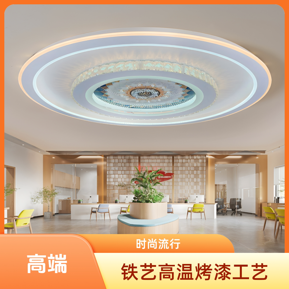 120cm圆形客厅三层吸顶灯客厅大灯酒店特大号房间家用新款水晶