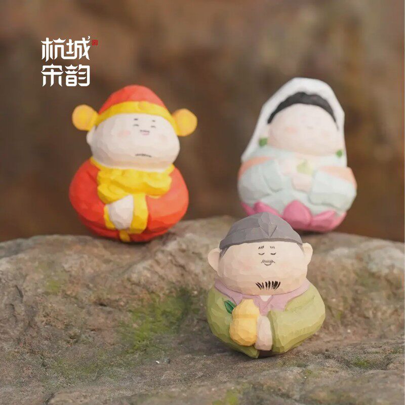 杭城宋韵文创苏东坡葫芦财神观音木雕桌面手办车载摆件饰品小礼物