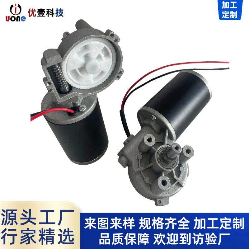 63mm微型直流电动机24V45w180转键槽轴马达自锁速蜗轮蜗杆电机