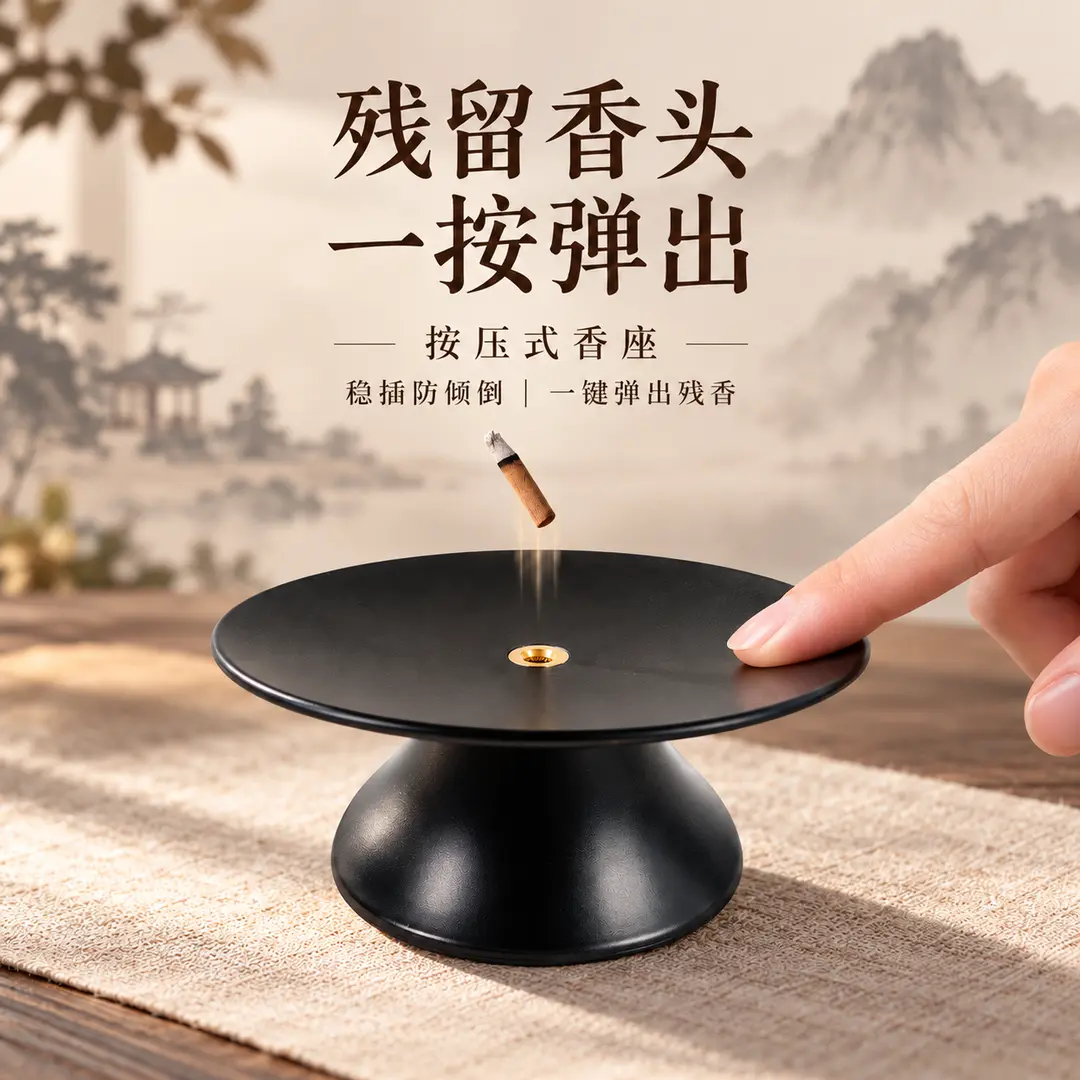 【下单立减50】香头一按即通按压式香插可直立线香适配多种规格WZ