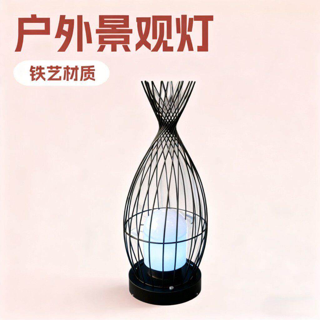 鸟笼氛围灯户外落地灯现货新中式铁艺庭院灯户外花园别墅