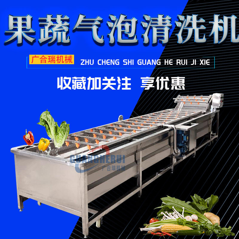 喷淋式气泡清洗机果蔬加工清洗线大型净菜加工设备多功能洗菜机