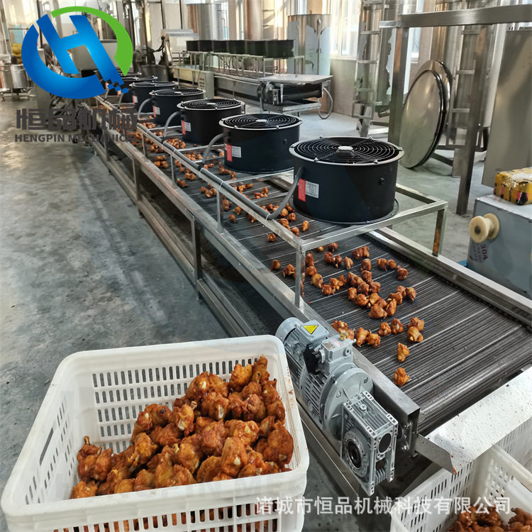 预制菜鸡翅根油炸机小鸡腿琵琶腿油炸流水线全自动油炸机