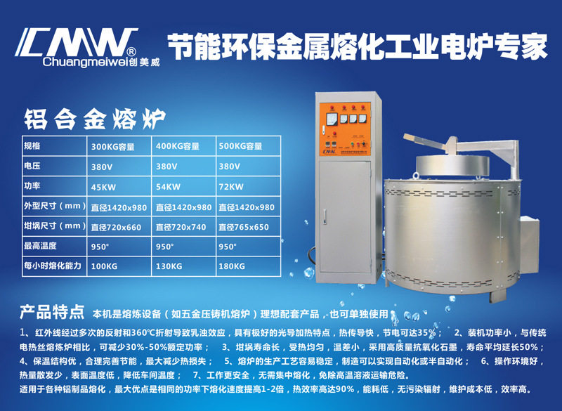 新红外线发热熔铝炉(环保节能铝合金熔炉)五金压铸工业熔炼电炉