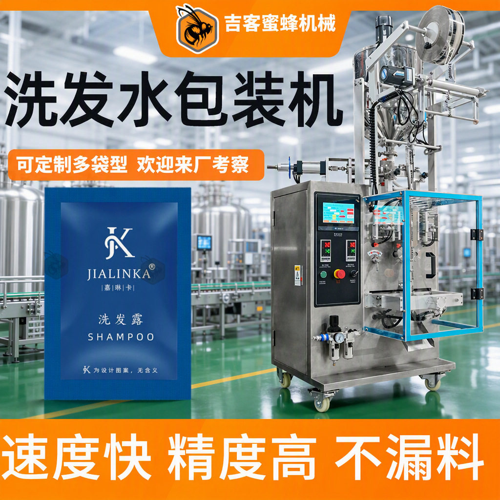 独立小袋四边封洗发水盒装沐浴露液体包装机械试用装包装机