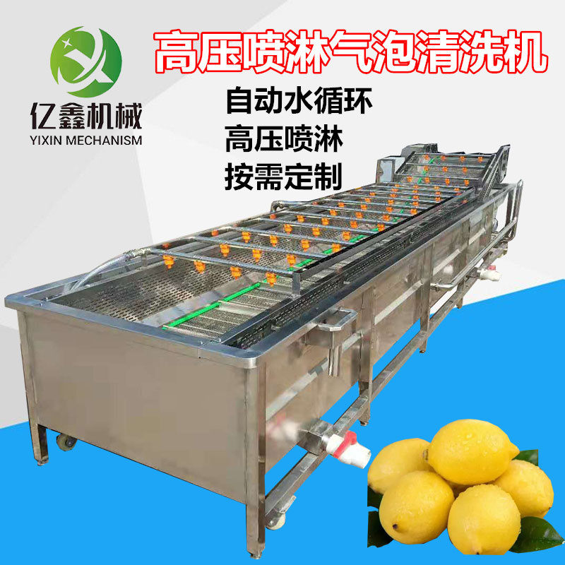 全自动果蔬气泡清洗机鲍鱼气泡喷淋鼓泡清洗机4米清洗机线价格