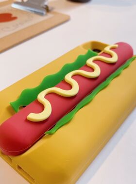 热狗Hotdog适用iPhone16promax保护苹果8plus立体12全包X手机壳15保护14软13硅胶套11厚15plus防摔