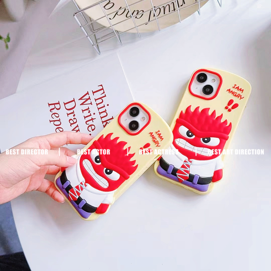 卡通创意可爱怒怒头脑特工适用iPhone14苹果新款iPhone15promax手机壳13pro12p个性创意男女款保护套硅胶防摔