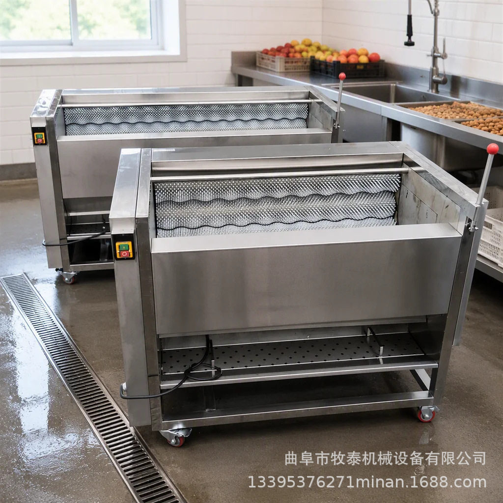 中小型毛刷清洗机商用马蹄荸荠清洗设备大型坚果去泥去沙机