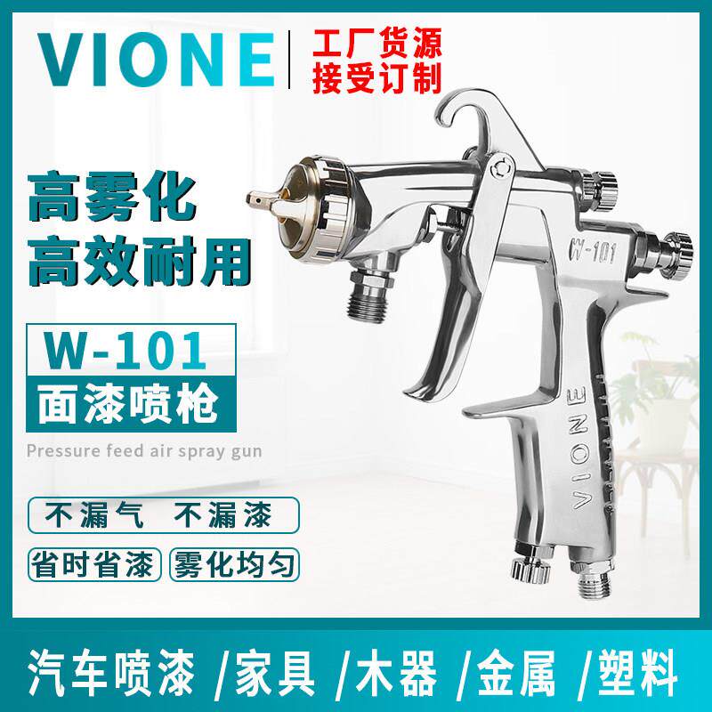 台湾细致喷枪W101手动喷漆枪 W-101家俱 木器 高雾化大口径 vione