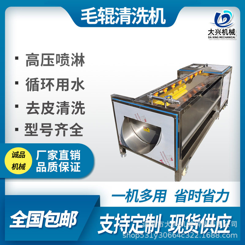 马铃薯去皮去泥清洗机毛辊磨皮清洗机红枣去杂清洗机厂家