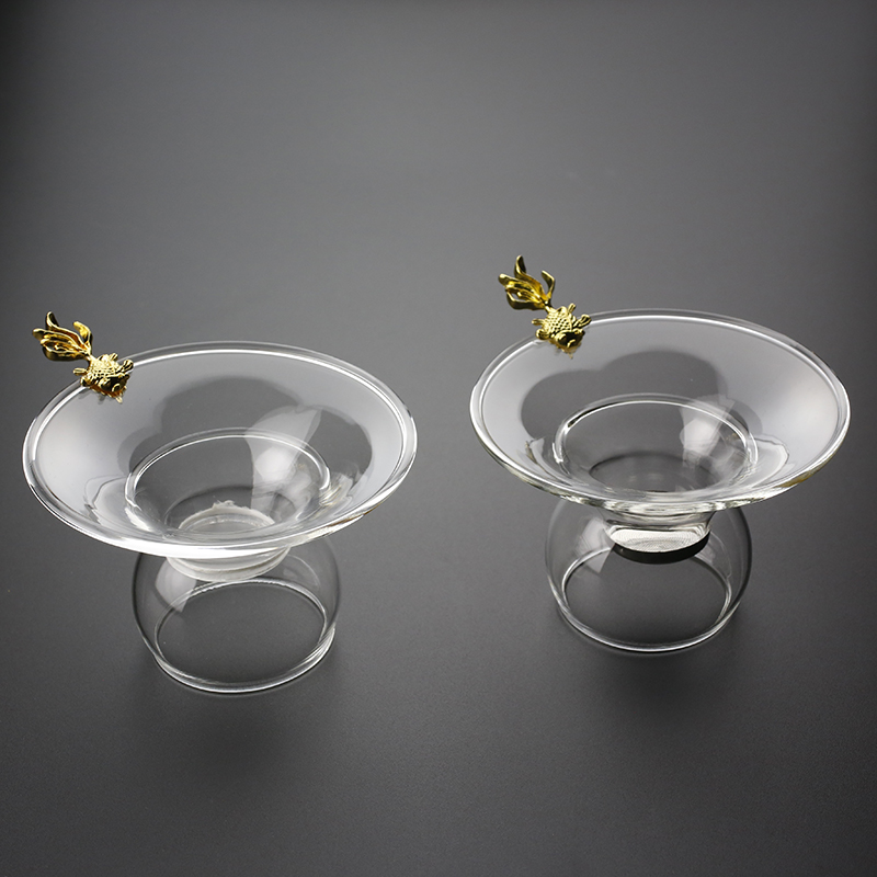 耐热玻璃茶漏茶滤套装茶叶过滤网功夫茶具配件泡茶滤茶器茶隔漏斗