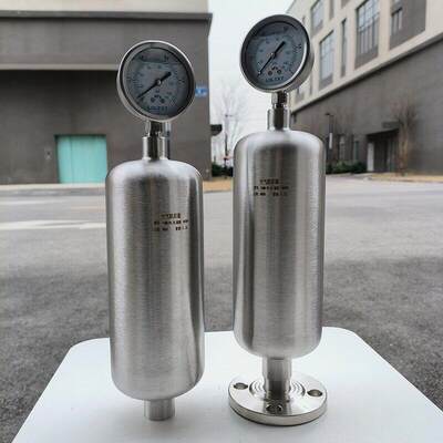 304/316L不锈钢空气式脉冲阻尼器脉动缓冲器缓冲罐DN1525配压力表